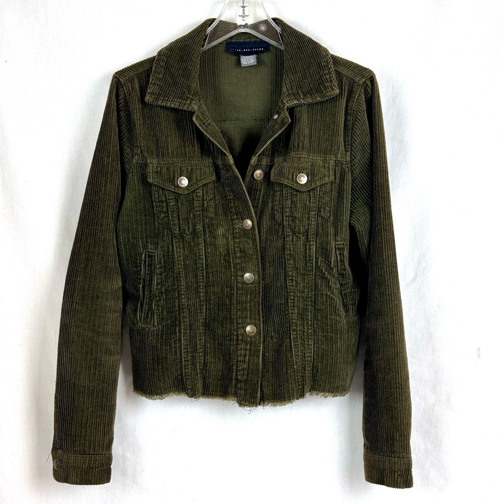 Olive Green Corduroy Pocket Jacket women's medium - Picture 2 of 5